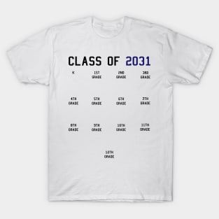 Class of 2031 Grow With Me T-Shirt